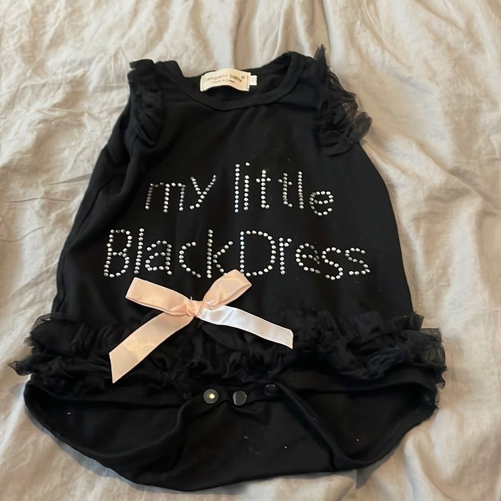 Samgami Baby Little Black Rhinestone Dress Onsie​​​​​​​​​​